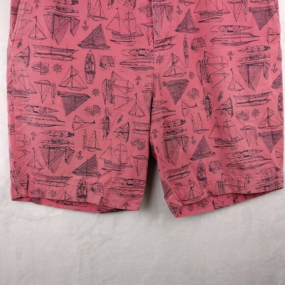 Polo Ralph Lauren Shorts Mens Size 42 Pink Sailboat Nautical AOP Print Chino - Picture 3 of 16